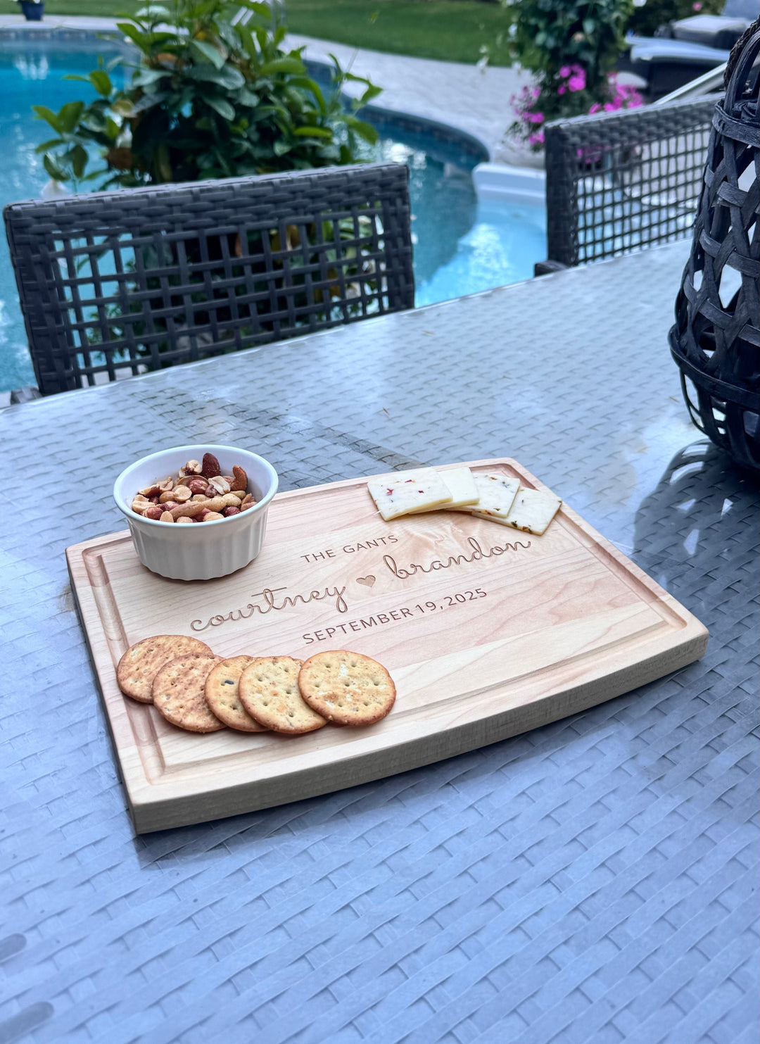 Personalized Maple Wood Cutting + Cheeseboard 12 x 9"