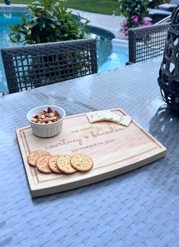 Personalized Maple Wood Cutting + Cheeseboard 12 x 9"