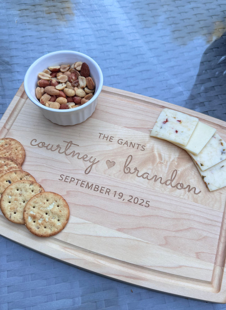 Personalized Maple Wood Cutting + Cheeseboard 12 x 9"