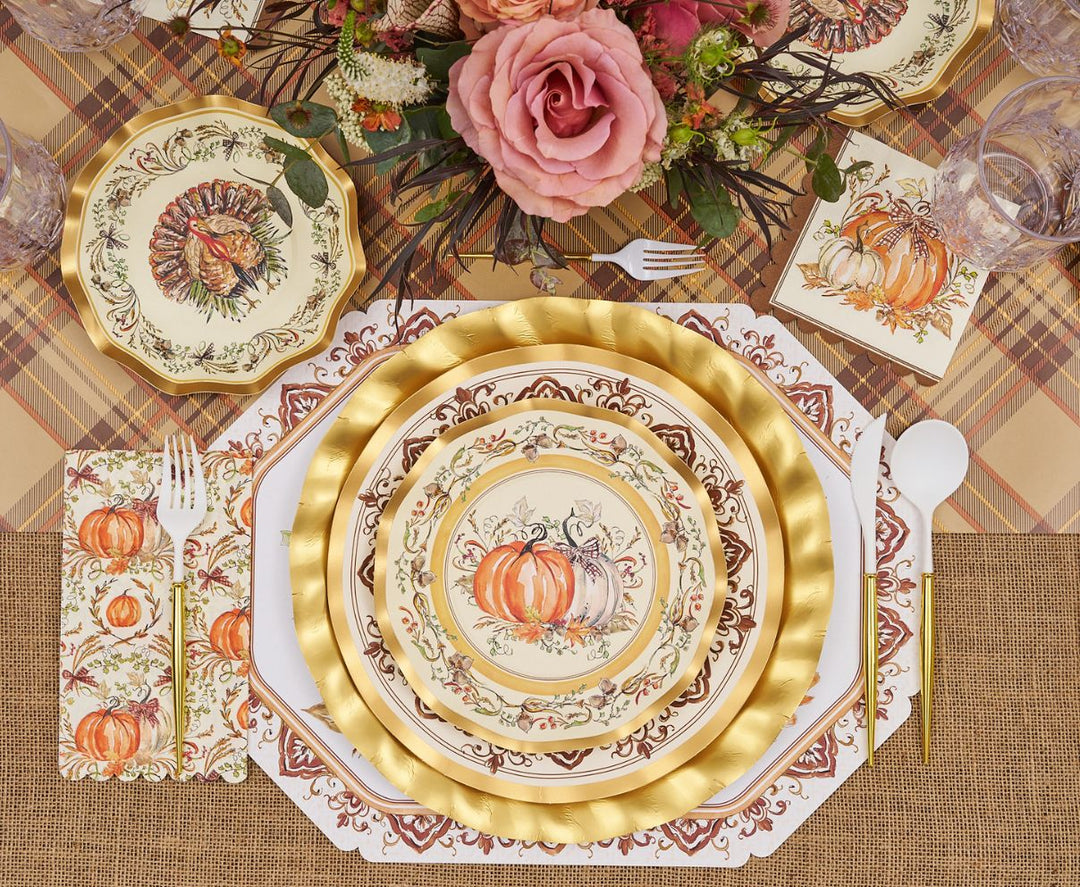 Turkey & Gourds Table Setting