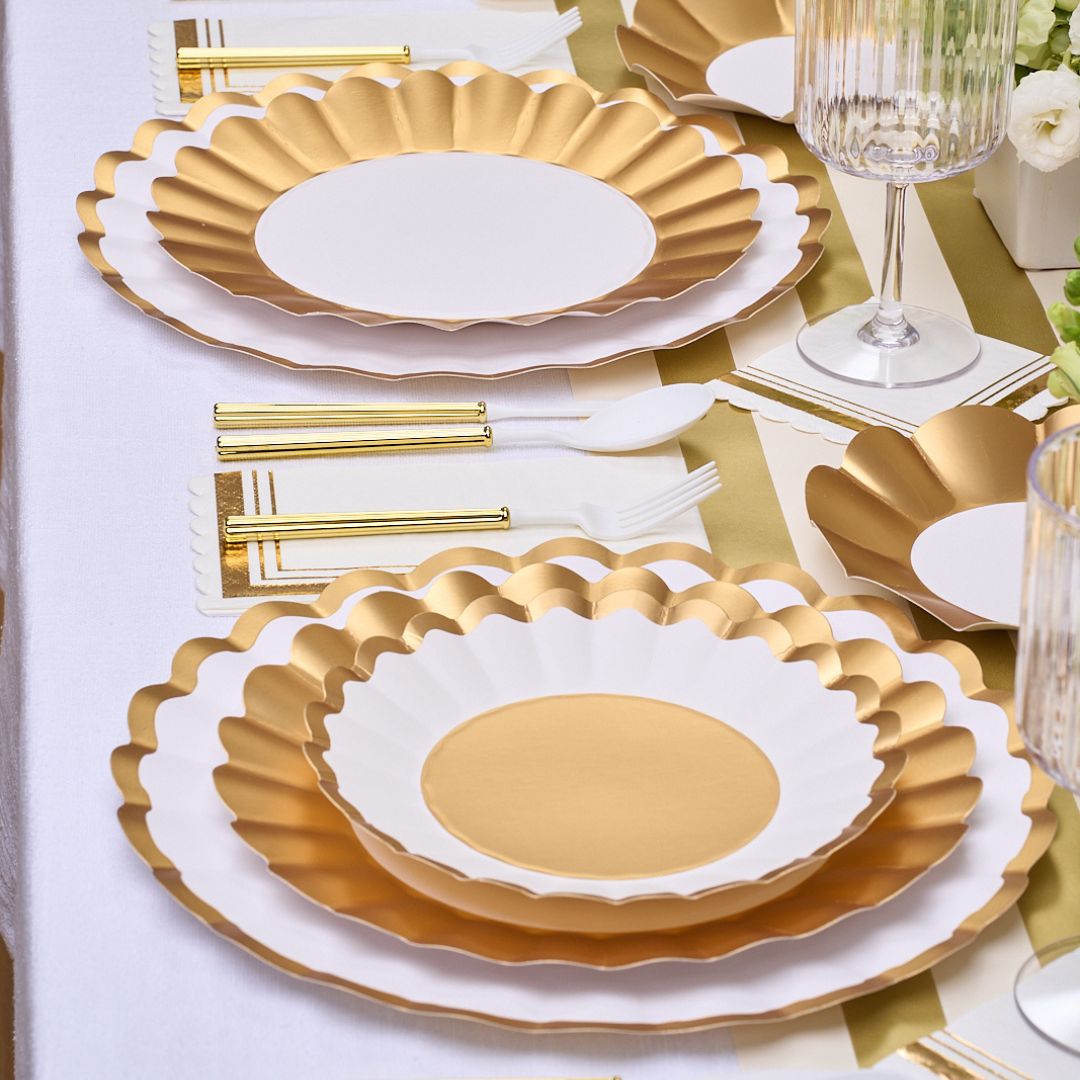 Gold & White Table Setting
