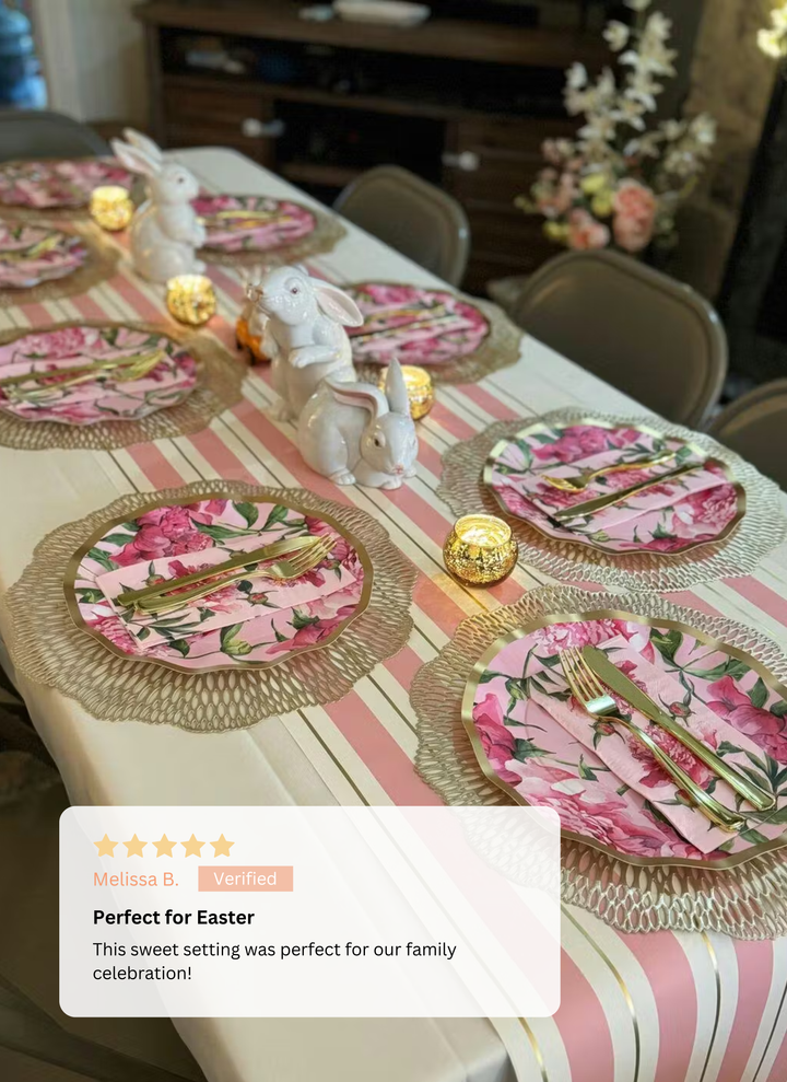 Pink Peonies Table Setting