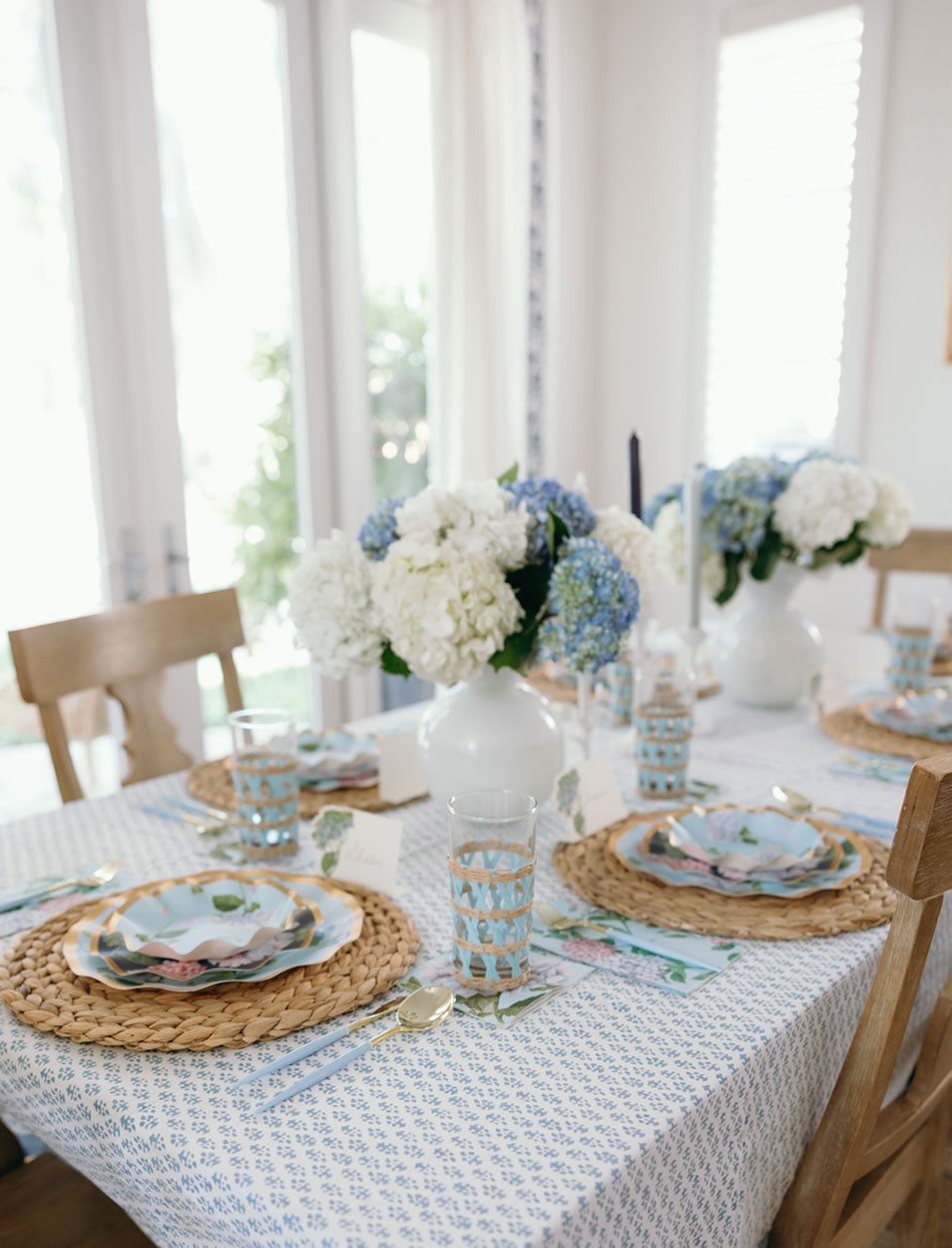 Hydrangea Table Setup Hydrangea Table Setting – Sophistiplate LLC