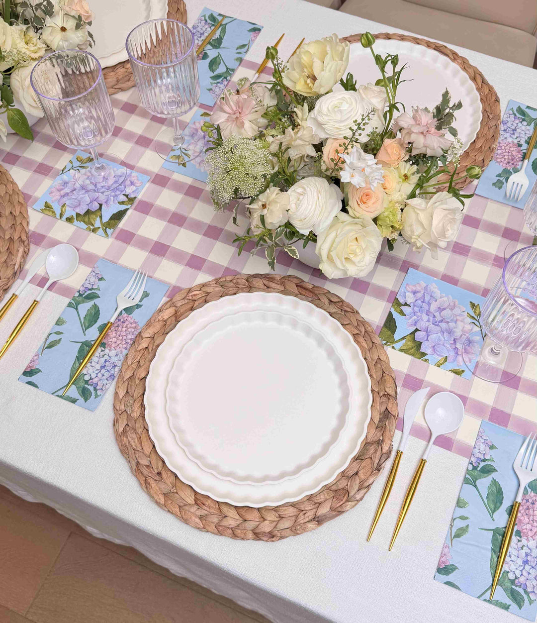 Violet Hydrangea Table Setting