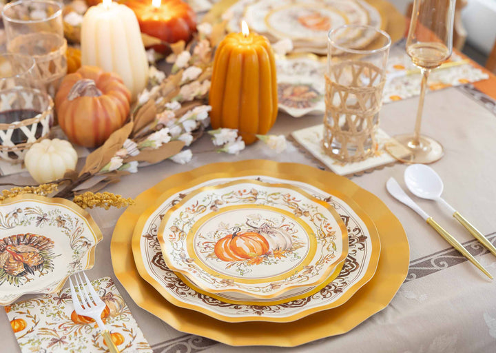 Turkey & Gourds Table Setting