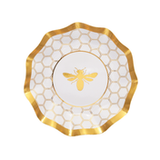 Honeybee White Wavy Paper Appetizer/Dessert Bowl/8pk
