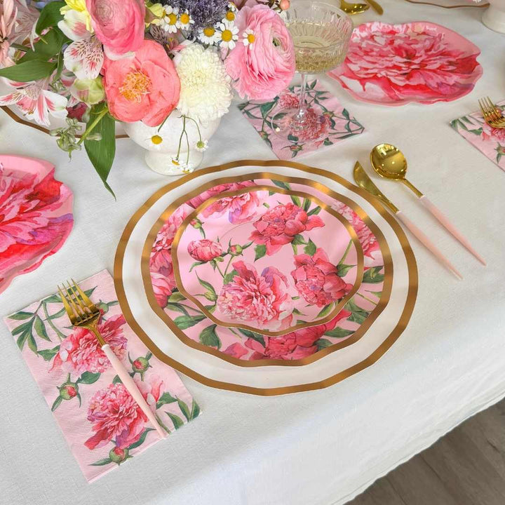 Pink Peonies Table Setting