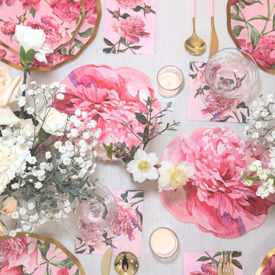 Pink Peonies Table Setting – Sophistiplate LLC