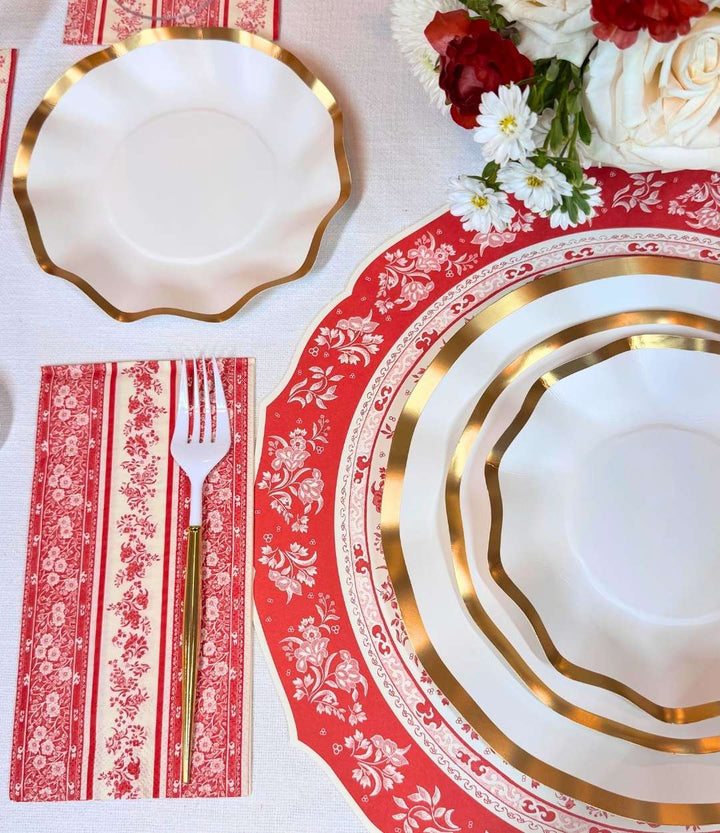 Red Burleigh Table Setting