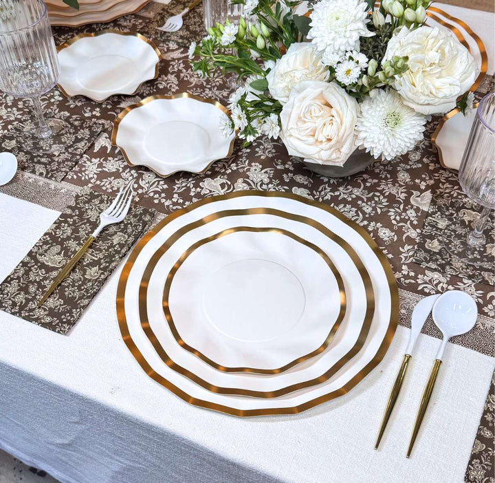 Royal Peacock Table Setting - Brown