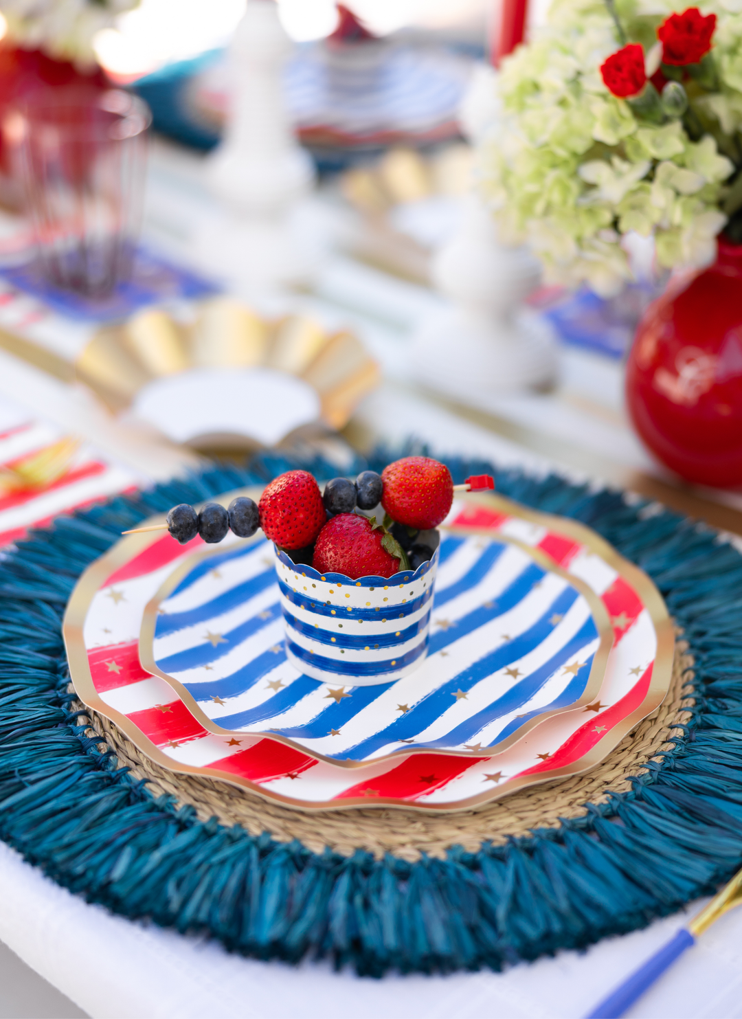 Patriotic Confetti Table Setting