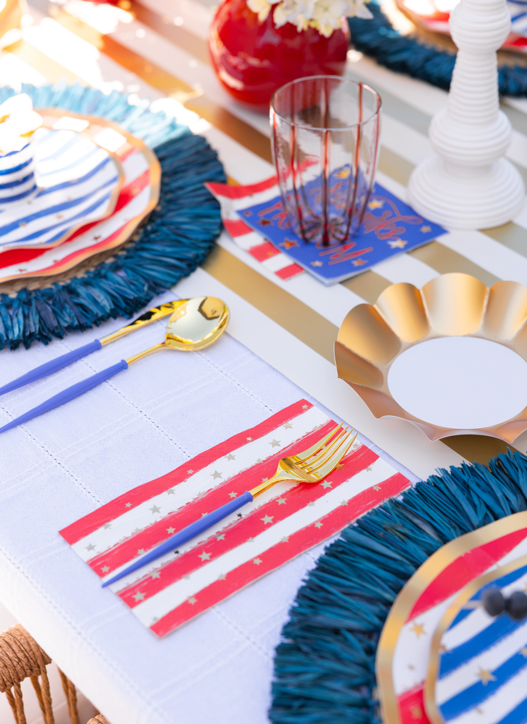 Patriotic Confetti Table Setting