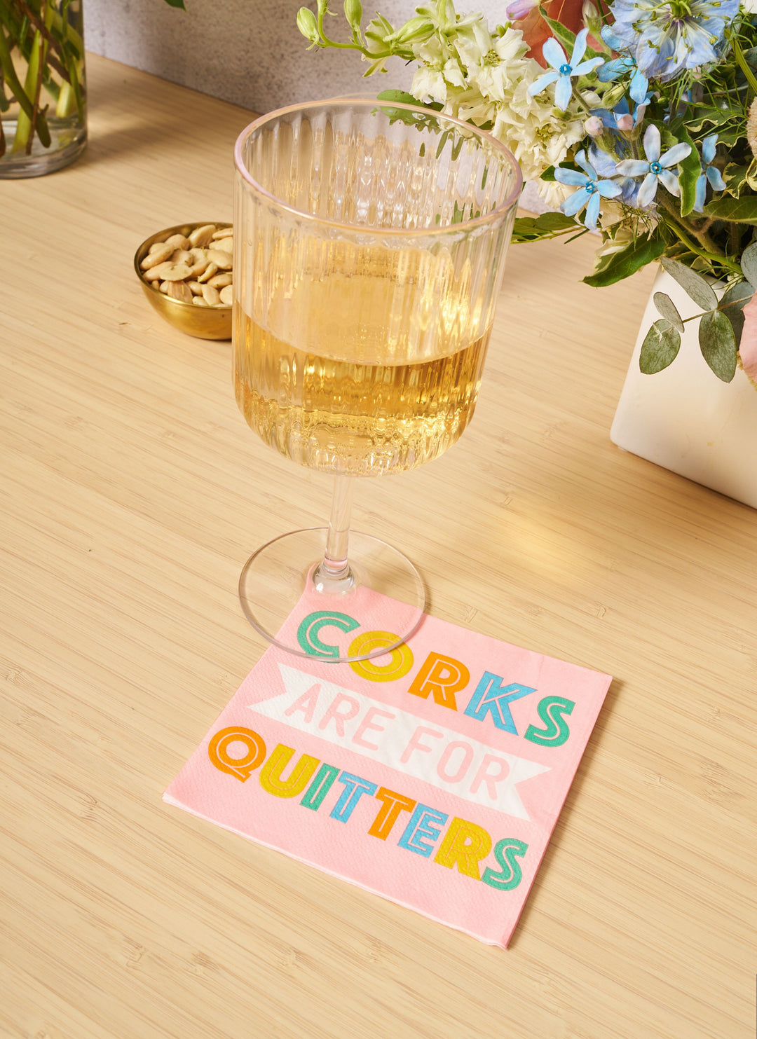 'Corks are for Quitters' Cocktail Napkins/26pk