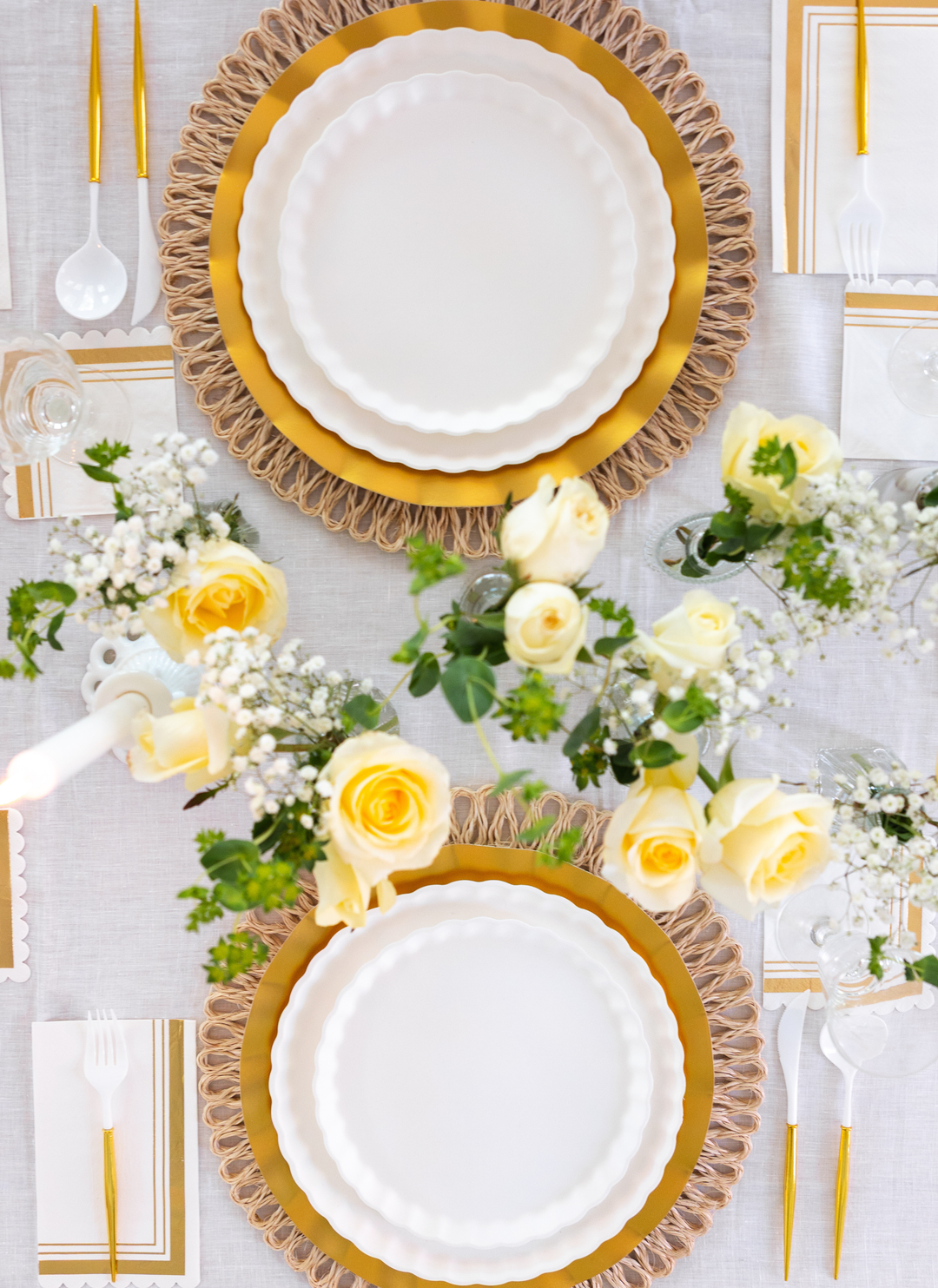 Eco White & Gold Table Setting