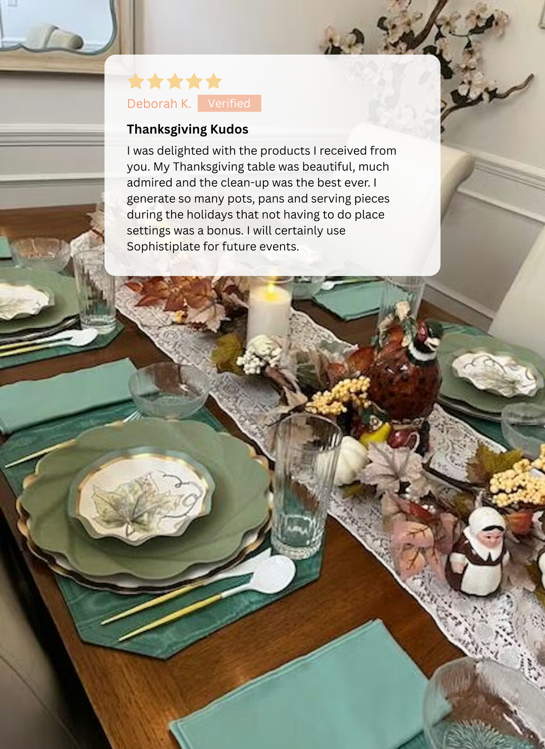 Eco-Friendly Table Setting- Sage