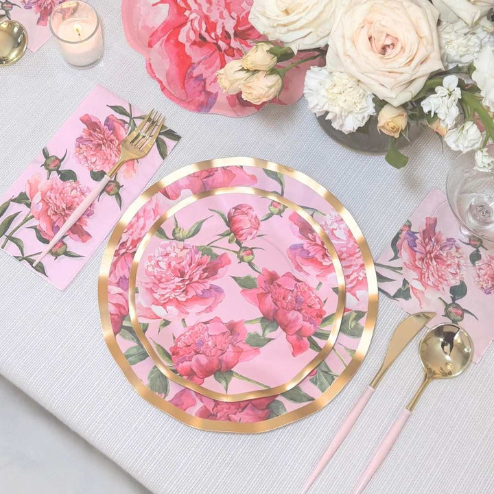 Pink Peonies Table Setting