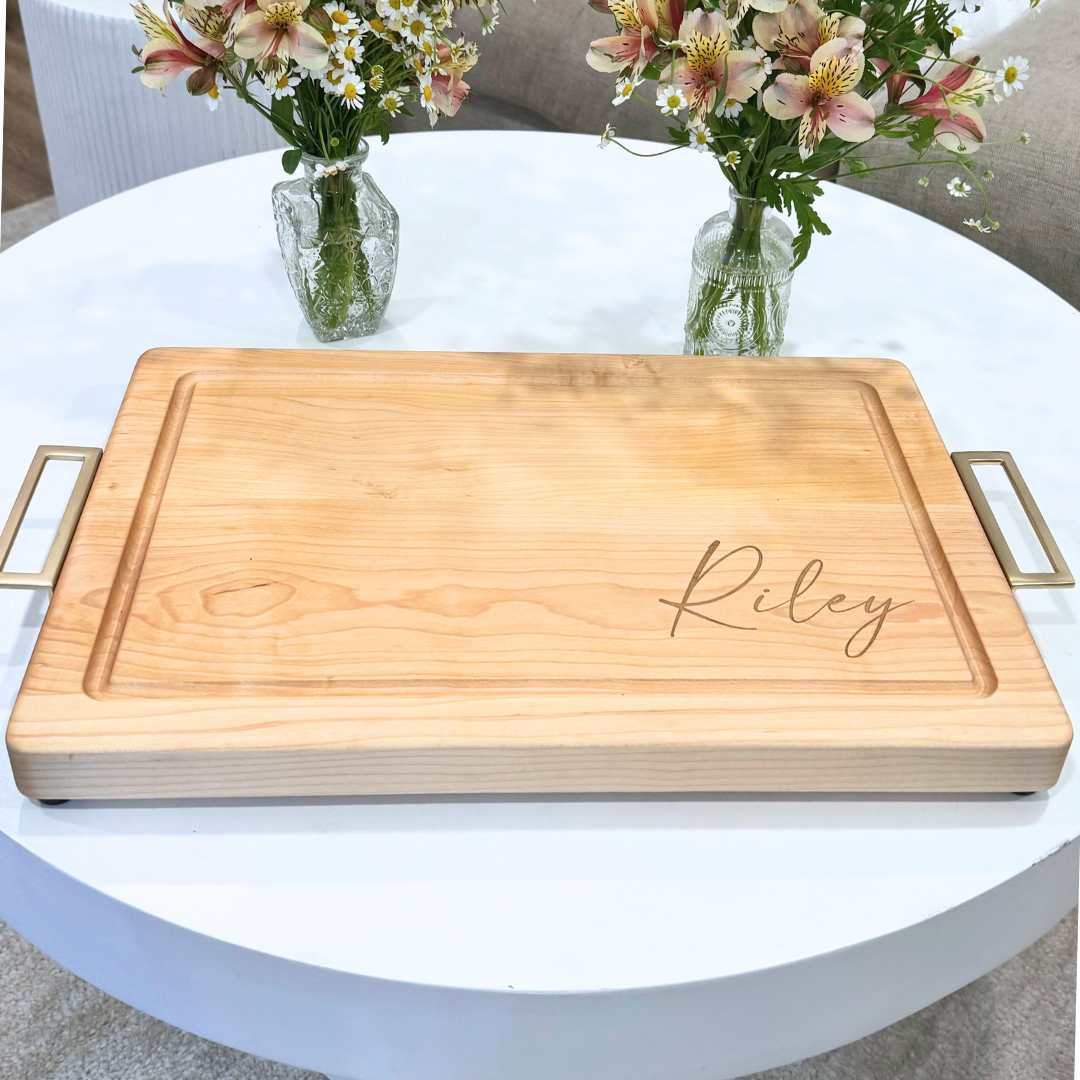 Personalized Maple Wood Cutting + Cheeseboard 20 x 14"