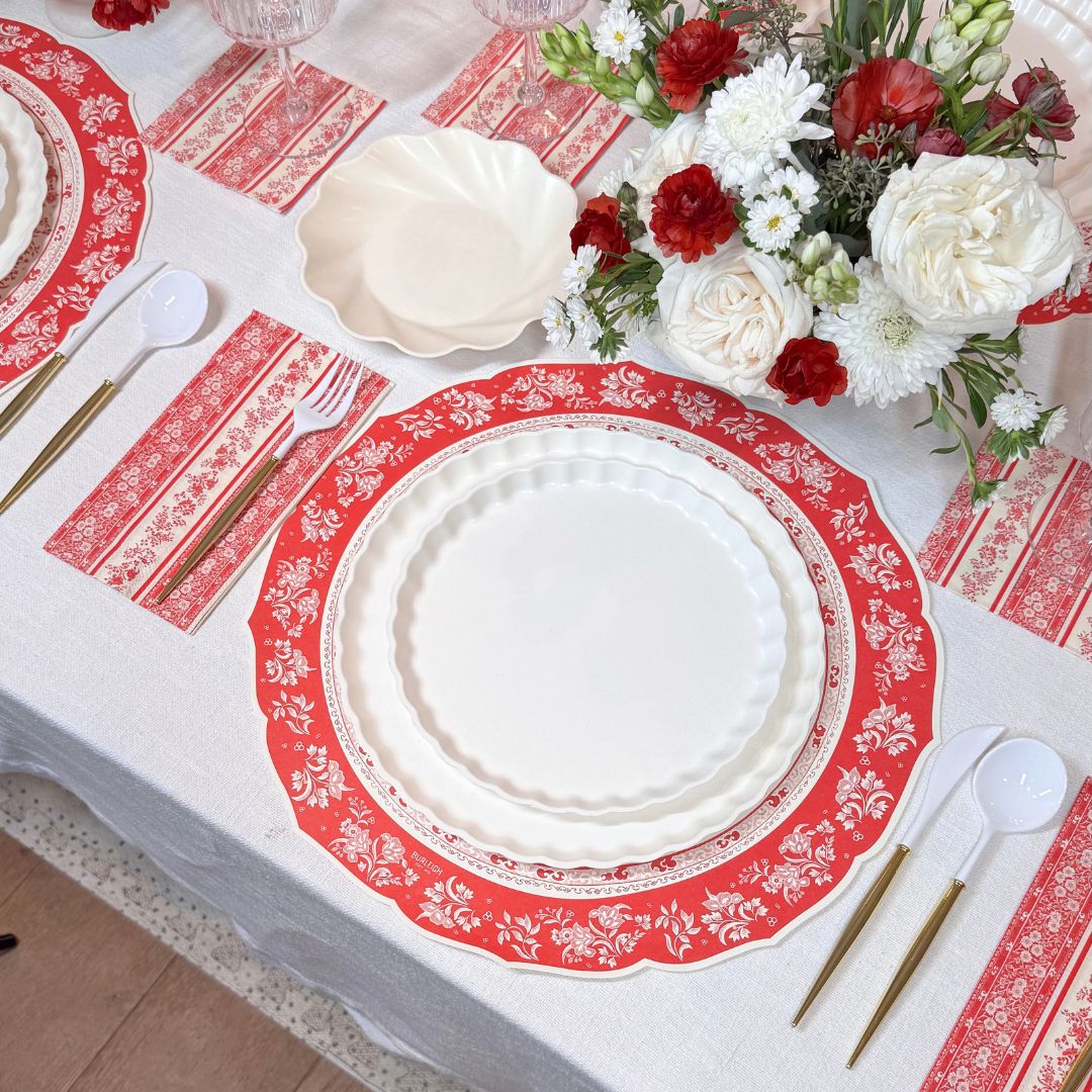 Red Burleigh Table Setting: Eco