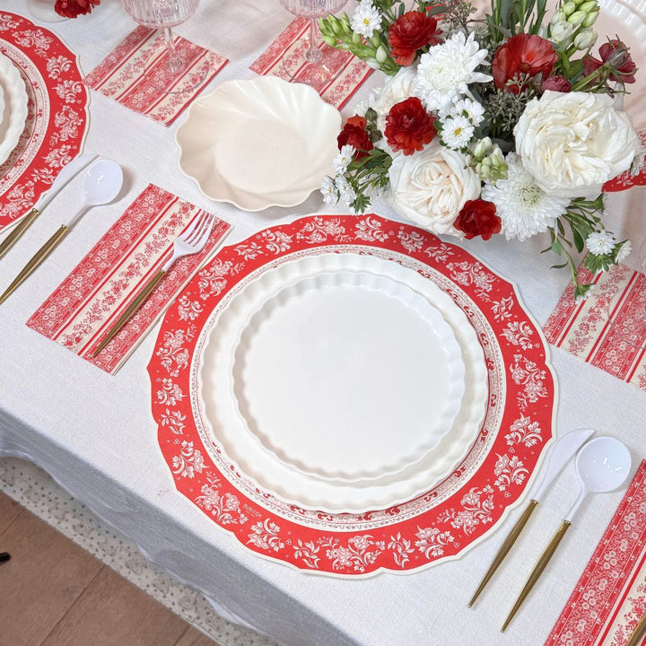 Red Burleigh Table Setting: Eco