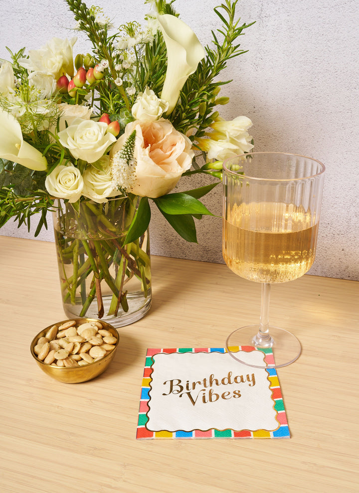 'Birthday Vibes' Cocktail Napkins/26pk