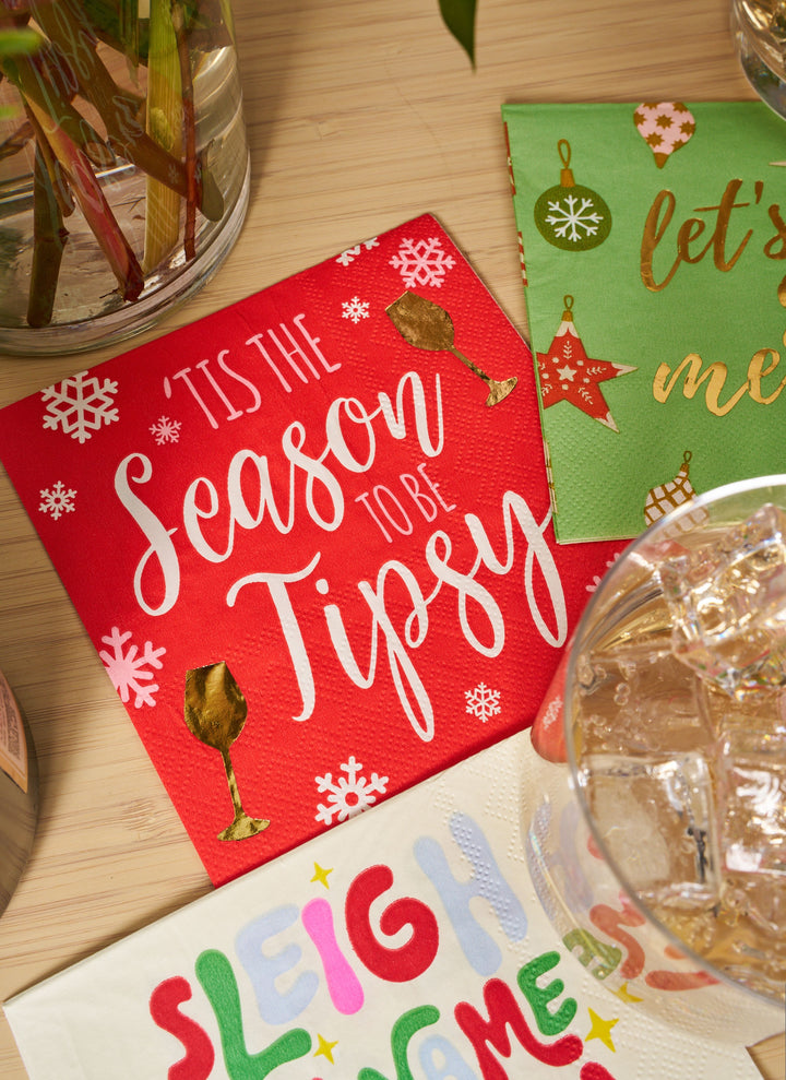 'Tis the Season to be Tipsy' Cocktail Napkins/26pk