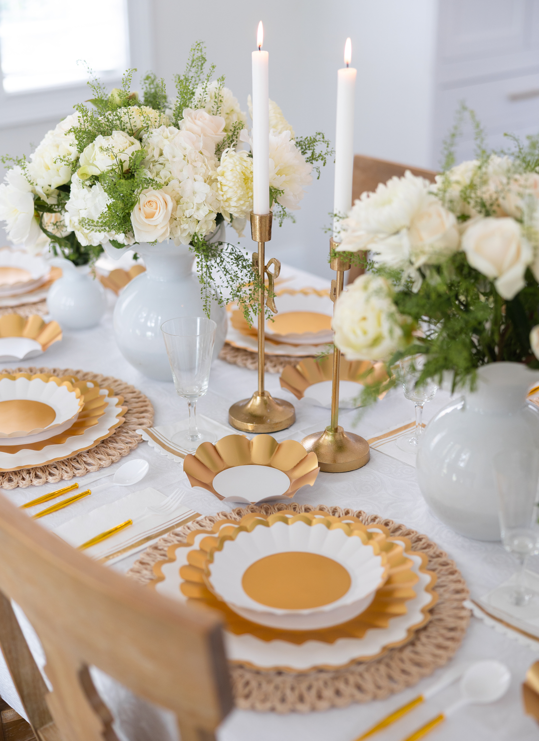 Gold & White Table Setting