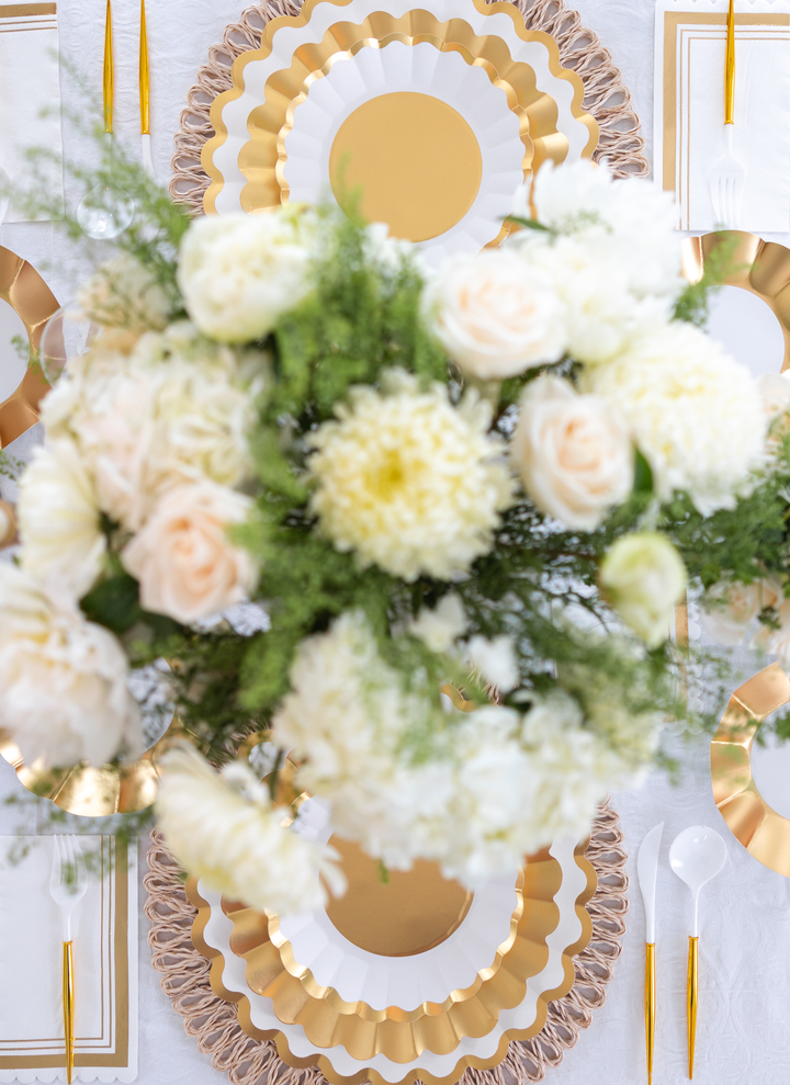Gold & White Table Setting