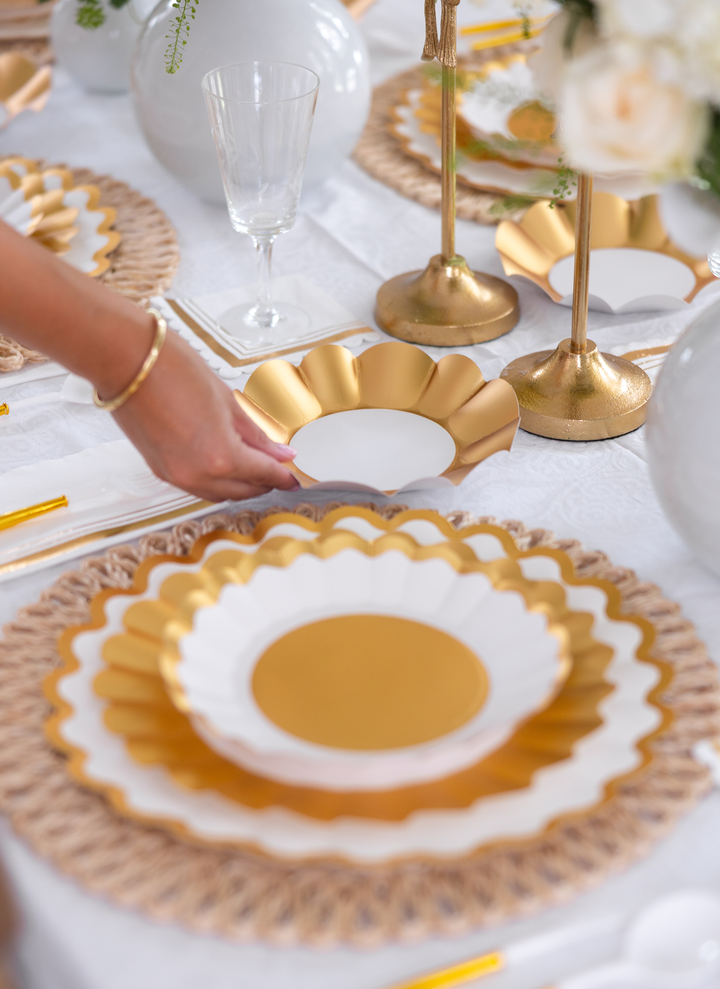 Gold & White Table Setting