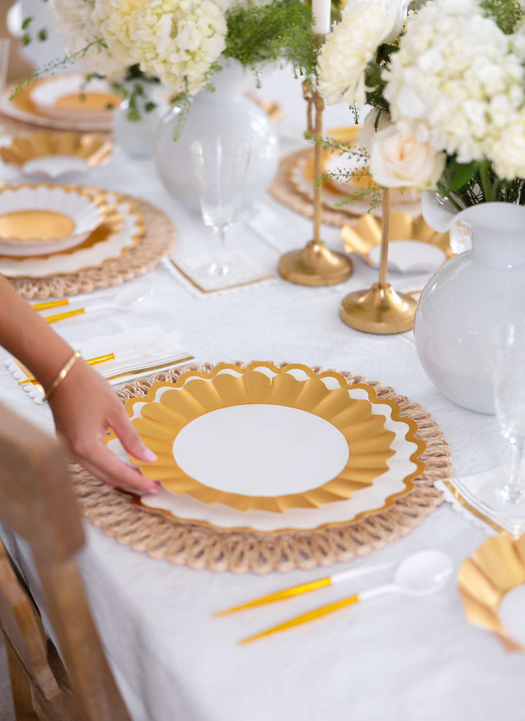Gold & White Table Setting