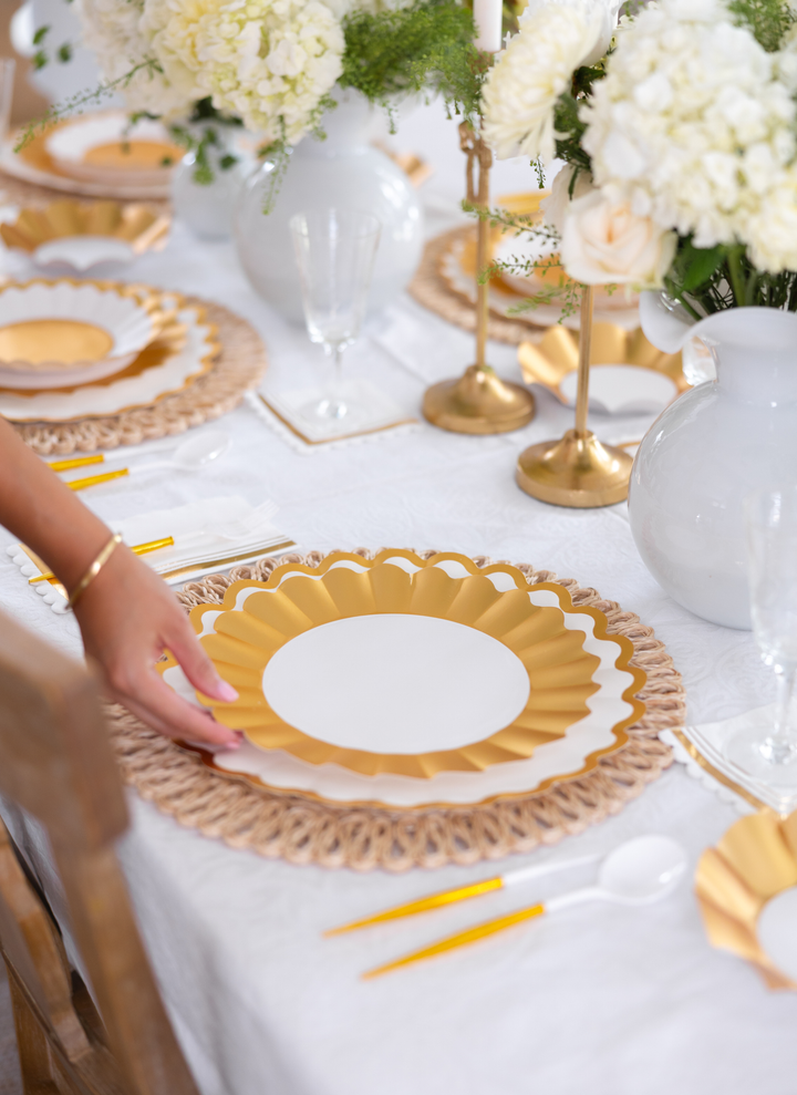 Gold & White Table Setting