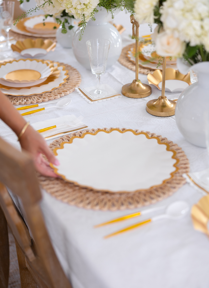 Gold & White Table Setting