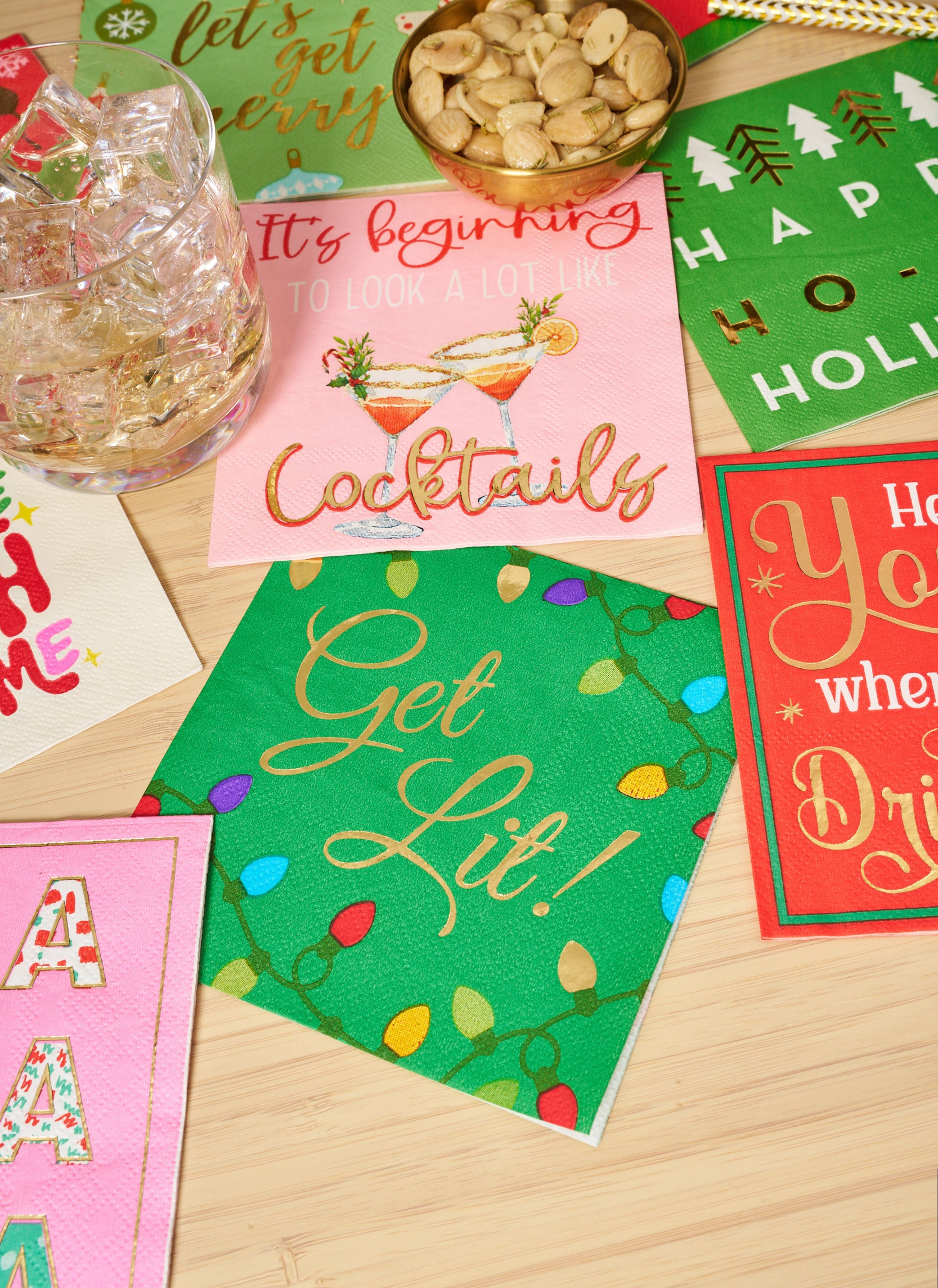 Christmas Cocktail Napkin - Get Lit - Thumbnail 5