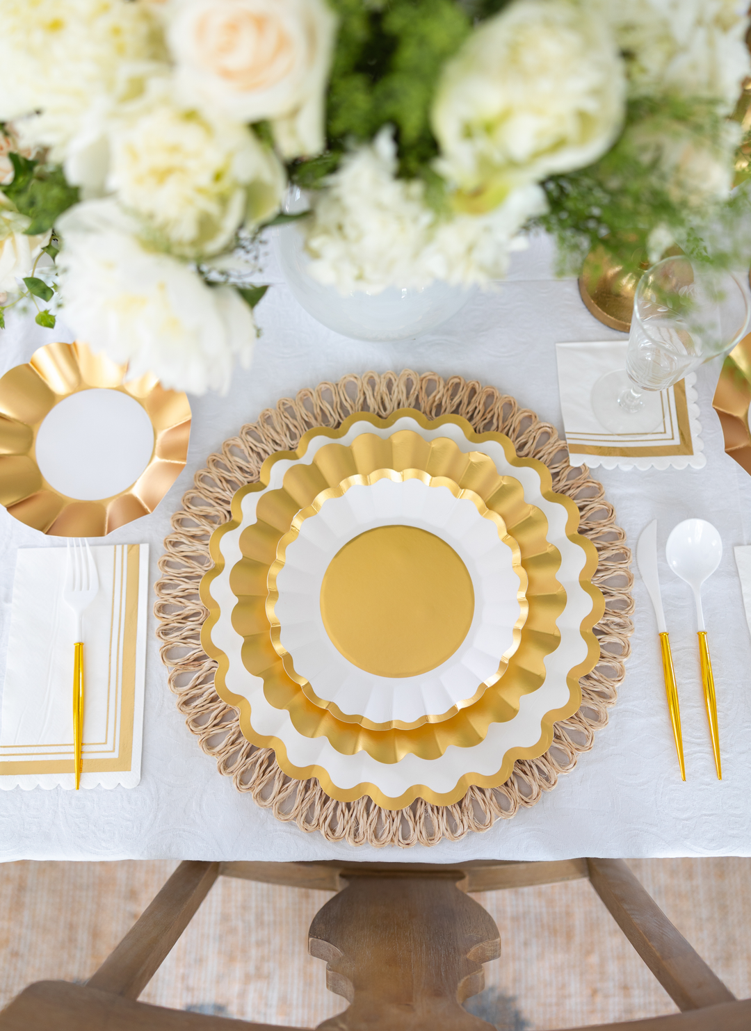 Gold & White Table Setting