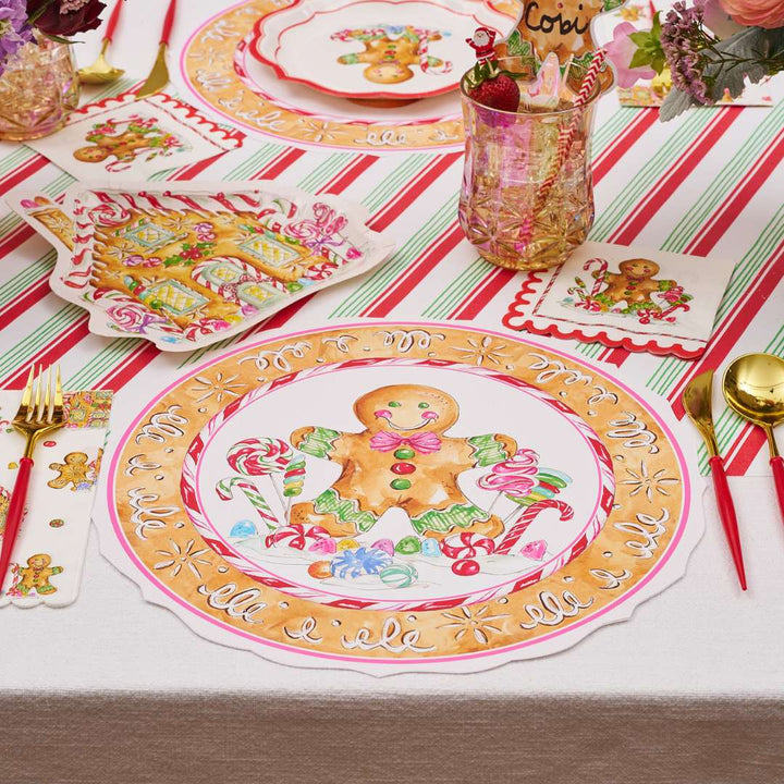 Gingerbread Cookie Round Placemats/10pk