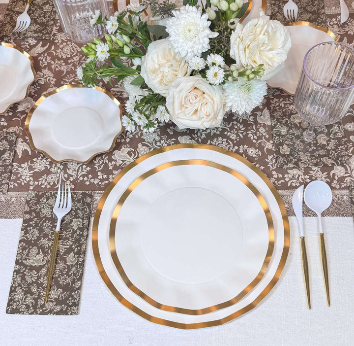 Royal Peacock Table Setting - Brown