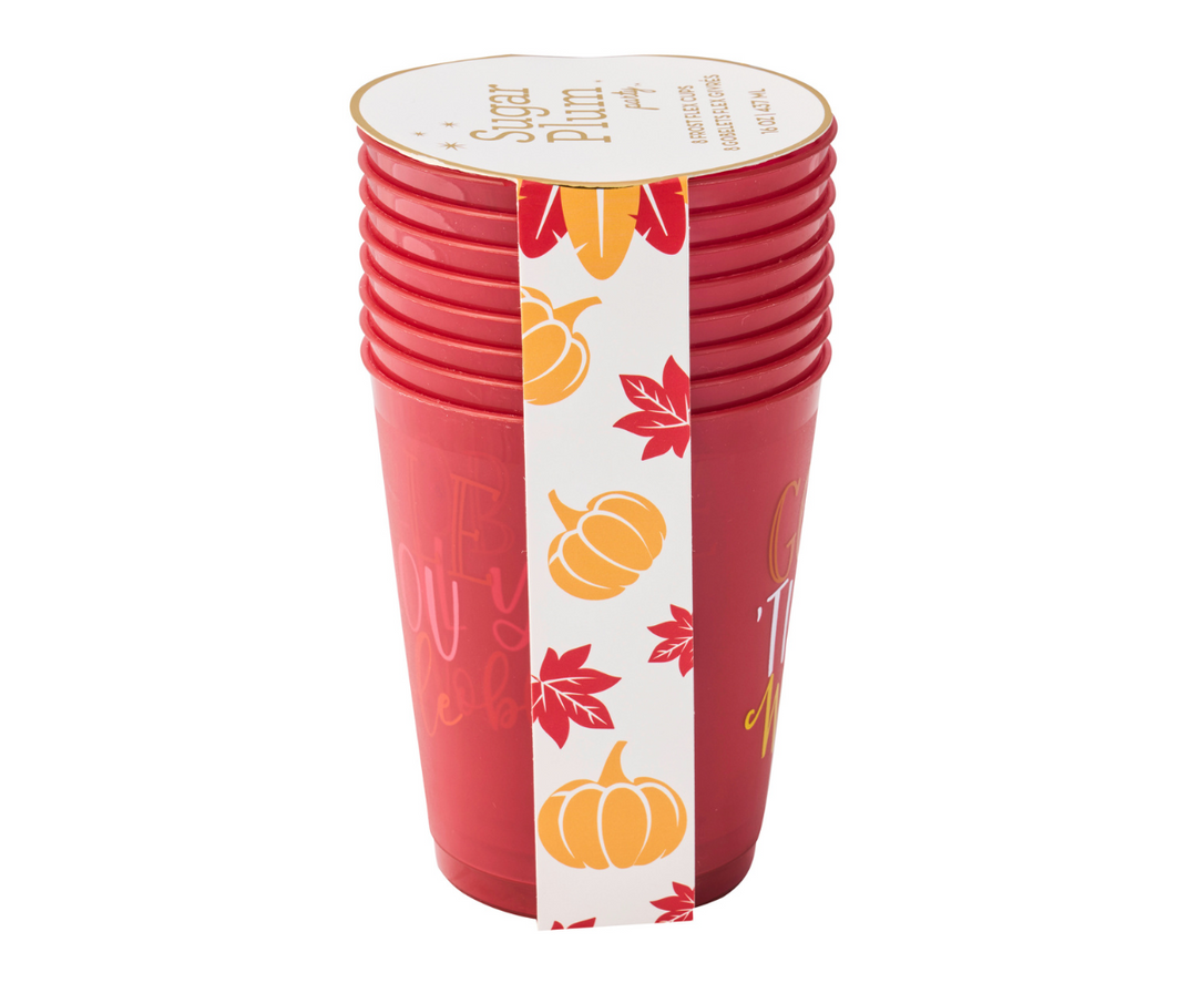 Give Thanks Frost Flex Cups/8pk - Gobble Till You Wobble