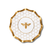 Honeybee White Wavy Paper Appetizer/Dessert Bowl/8pk