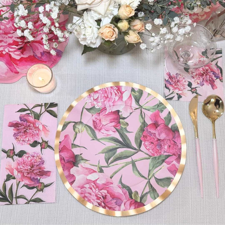 Pink Peonies Table Setting