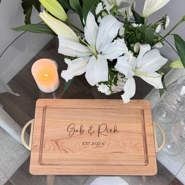 Personalized Maple Wood Cutting + Cheeseboard 16 x 10"