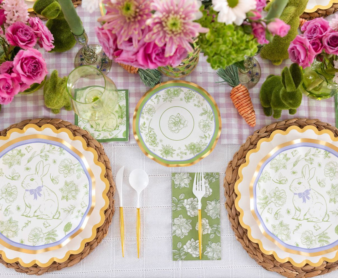 Easter Toile Table Setting