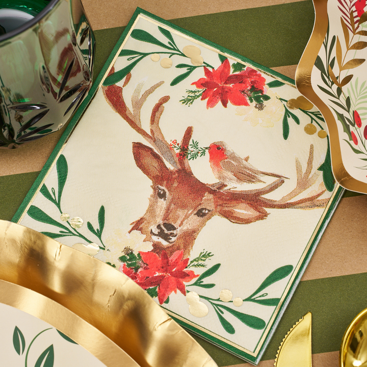 Christmas Forest Paper Cocktail Napkin/20pk