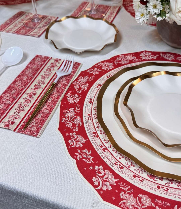 Red Burleigh Table Setting