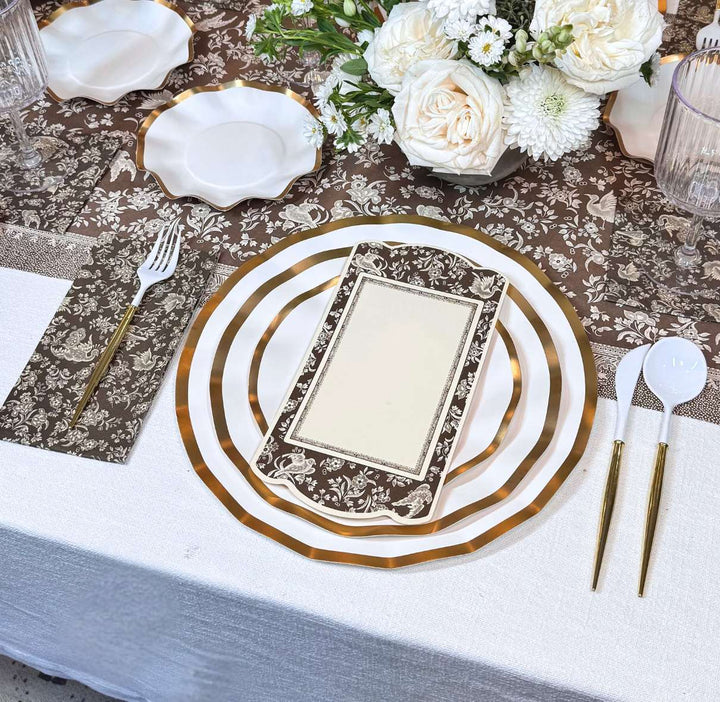 Royal Peacock Table Setting - Brown