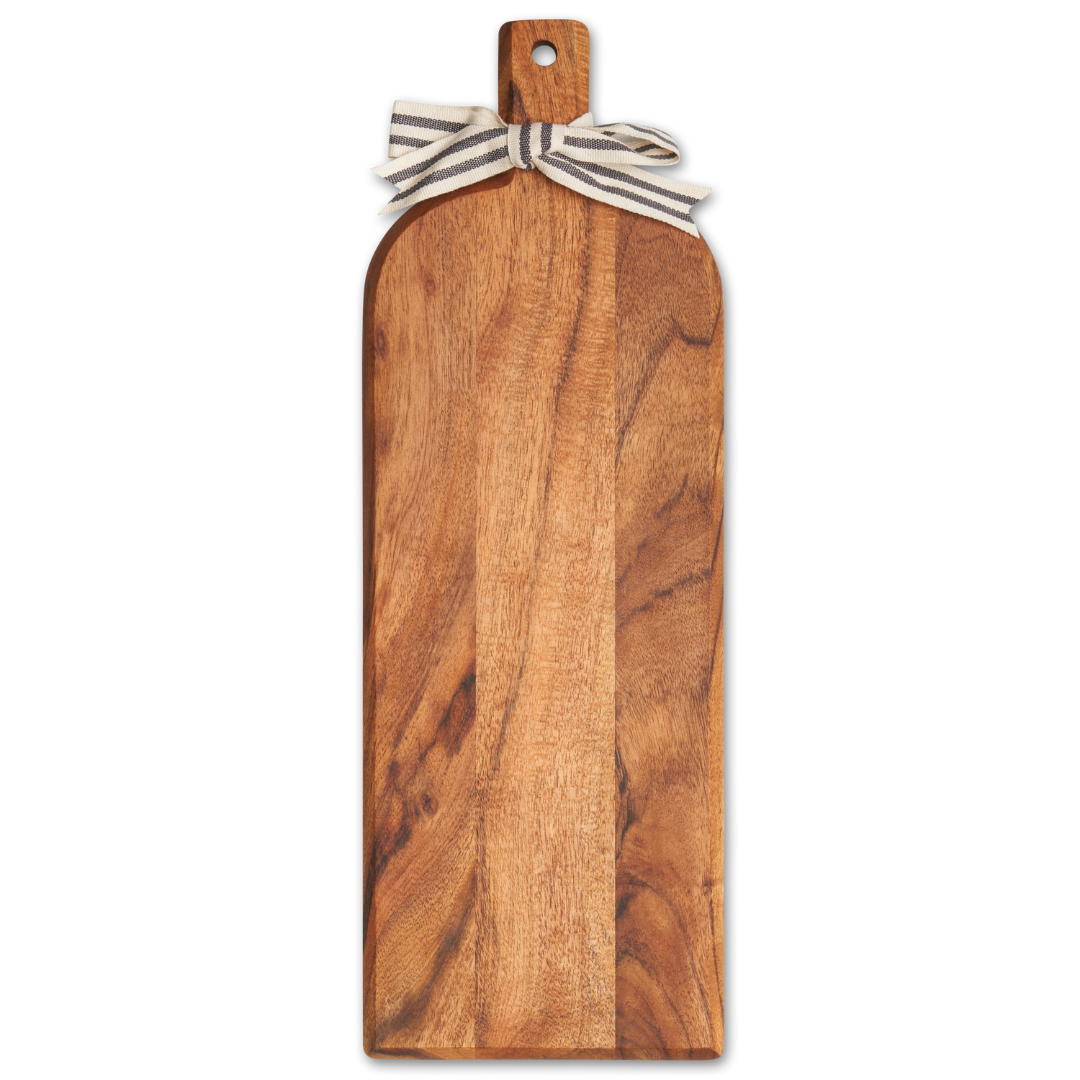 Acacia Bevel Board with Long Handle | Blank No Personalization | 20 x 7"