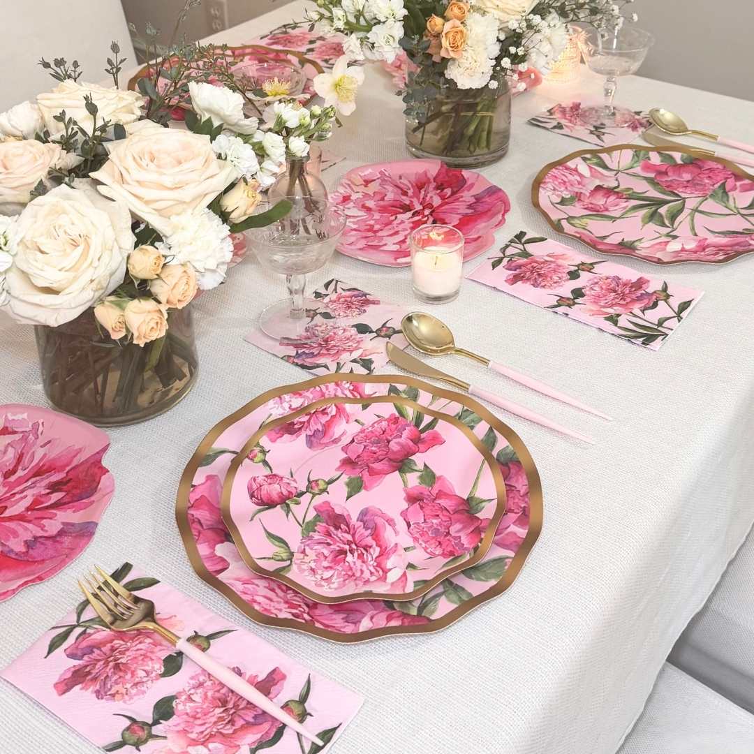 Pink Peonies Table Setting – Sophistiplate LLC