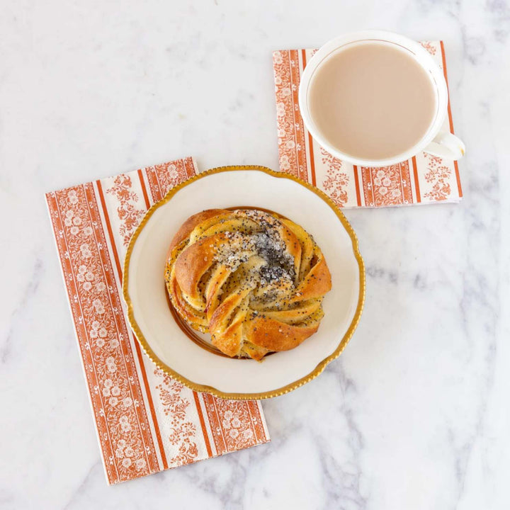Pumpkin Burleigh Stripe Cocktail Napkins/20pk