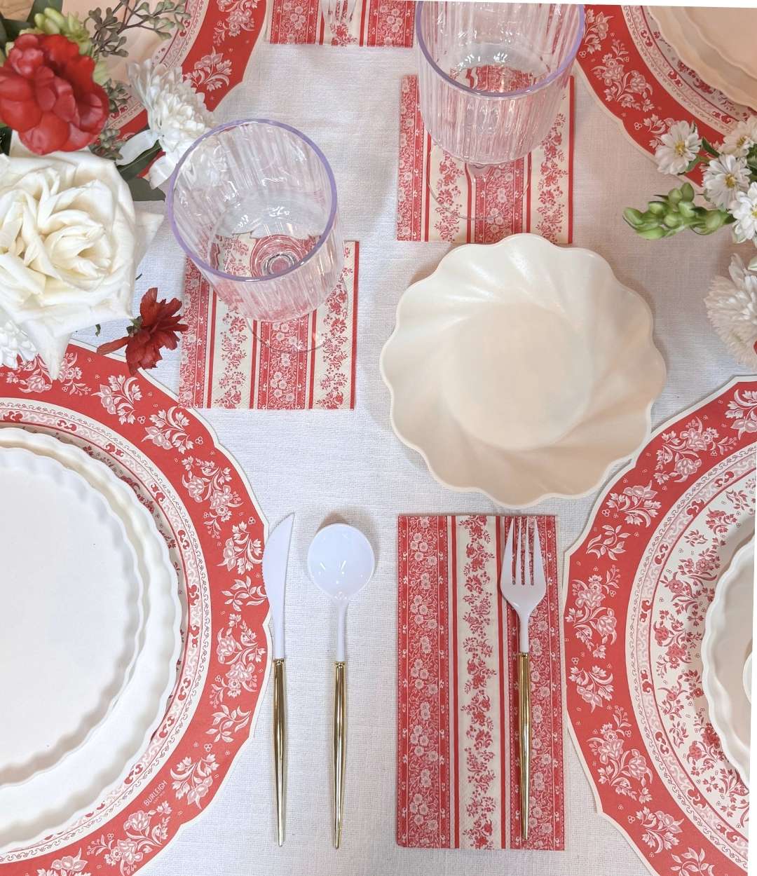 Red Burleigh Table Setting: Eco
