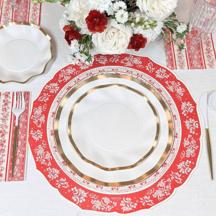 Red Burleigh Table Setting