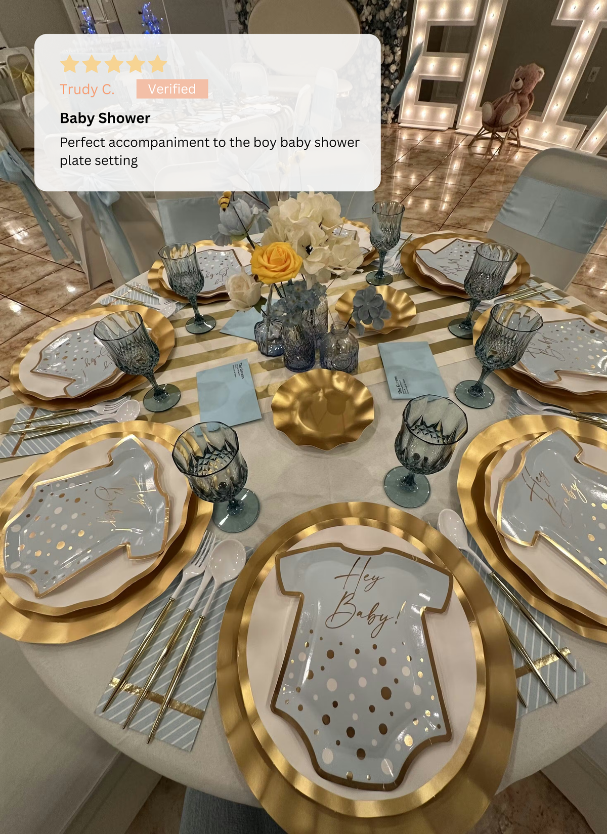 Hey Baby Blue Table Setting – Sophistiplate LLC