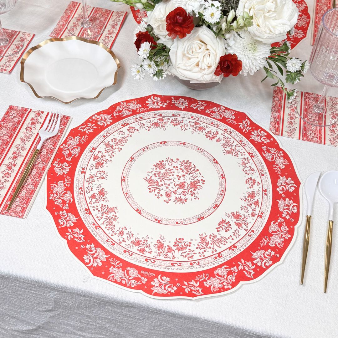 Red Burleigh Table Setting